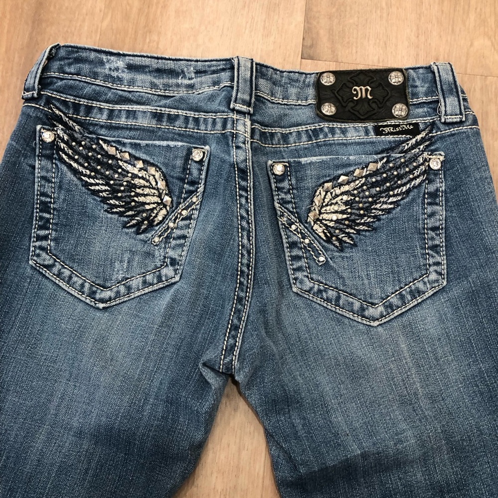 Miss Me Jeans straight leg rhinestone